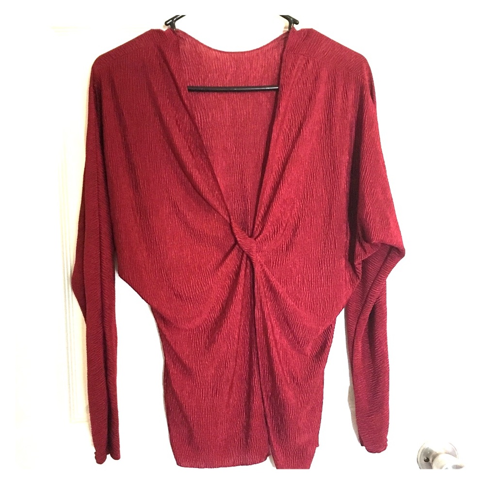 {Topshop} twisted-knot open back blouse